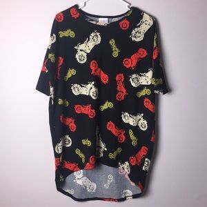 Lularoe Irma motercycle print red green. XXS